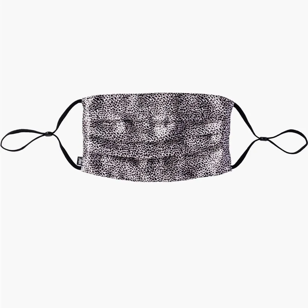NEW Slip Reusable Silk Face Covering, Leopard Breathable, Mulberry Silk